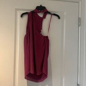 One shoulder collar strap tank top